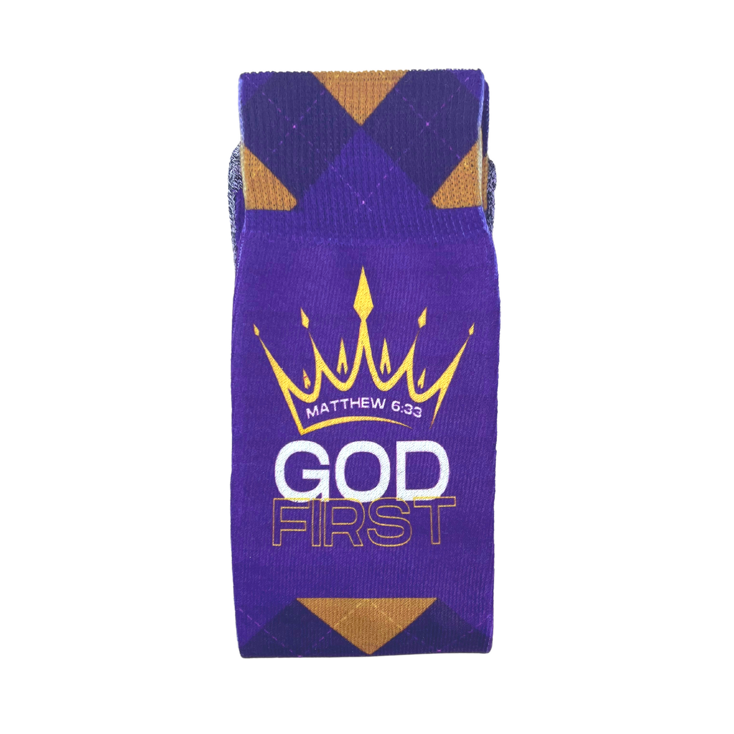 God First (Matthew 6:33) - Faith-Inspired Crew Socks