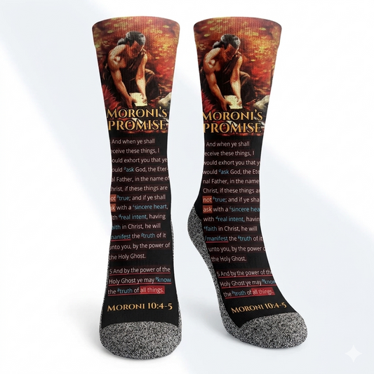 Moroni's Promise (Moroni 10:4-5) - Scripture Crew Socks