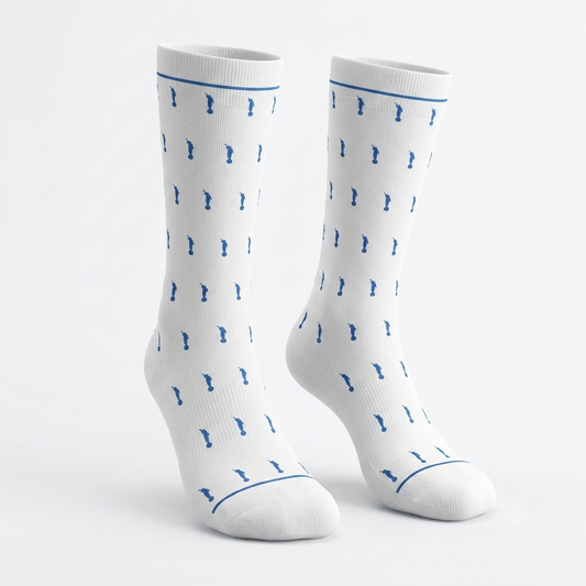 White and Blue Angels - Gospel themed Everyday Crew Socks