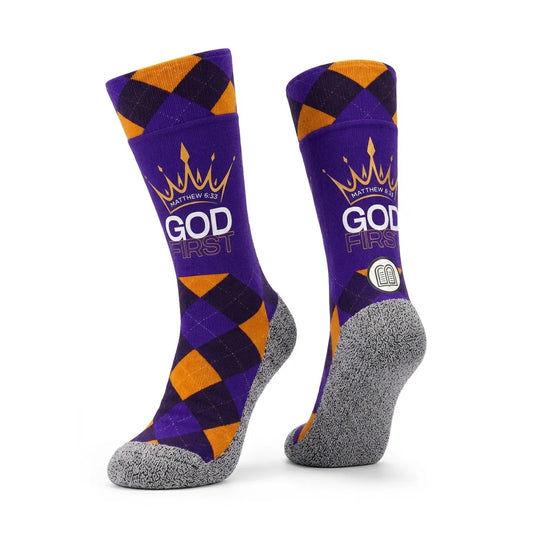 God First (Matthew 6:33) - Faith-Inspired Crew Socks