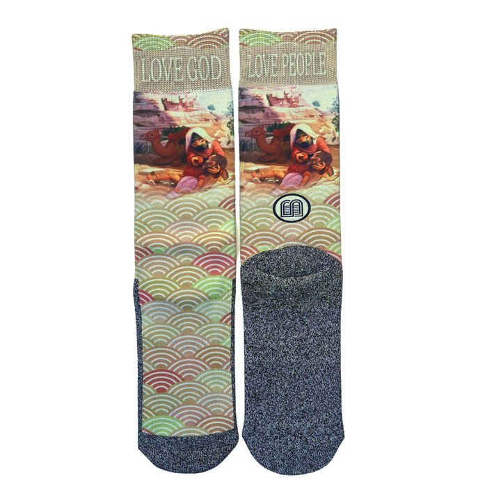 The Good Samaritans LDS Scripture Bible Story themed Socks by BOMSocks
