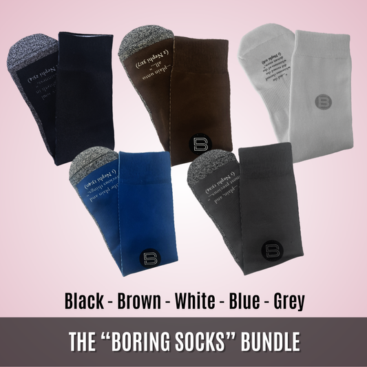 The “Boring Sock Bundle” | 5-Pair Bundle | Men's Size 6-13