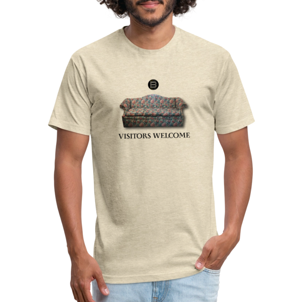 The Foyer Florals "Visitors Welcome" Tee - heather cream