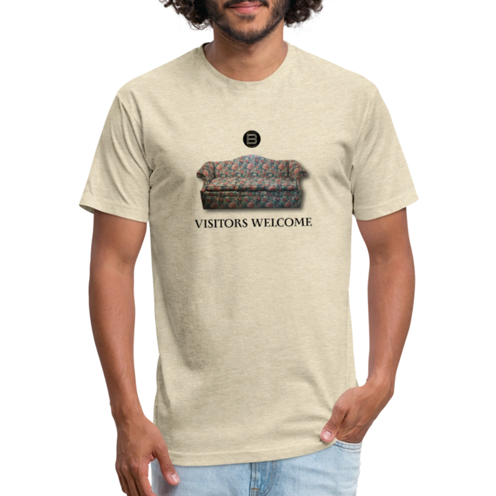 The Foyer Florals "Visitors Welcome" Tee - heather cream