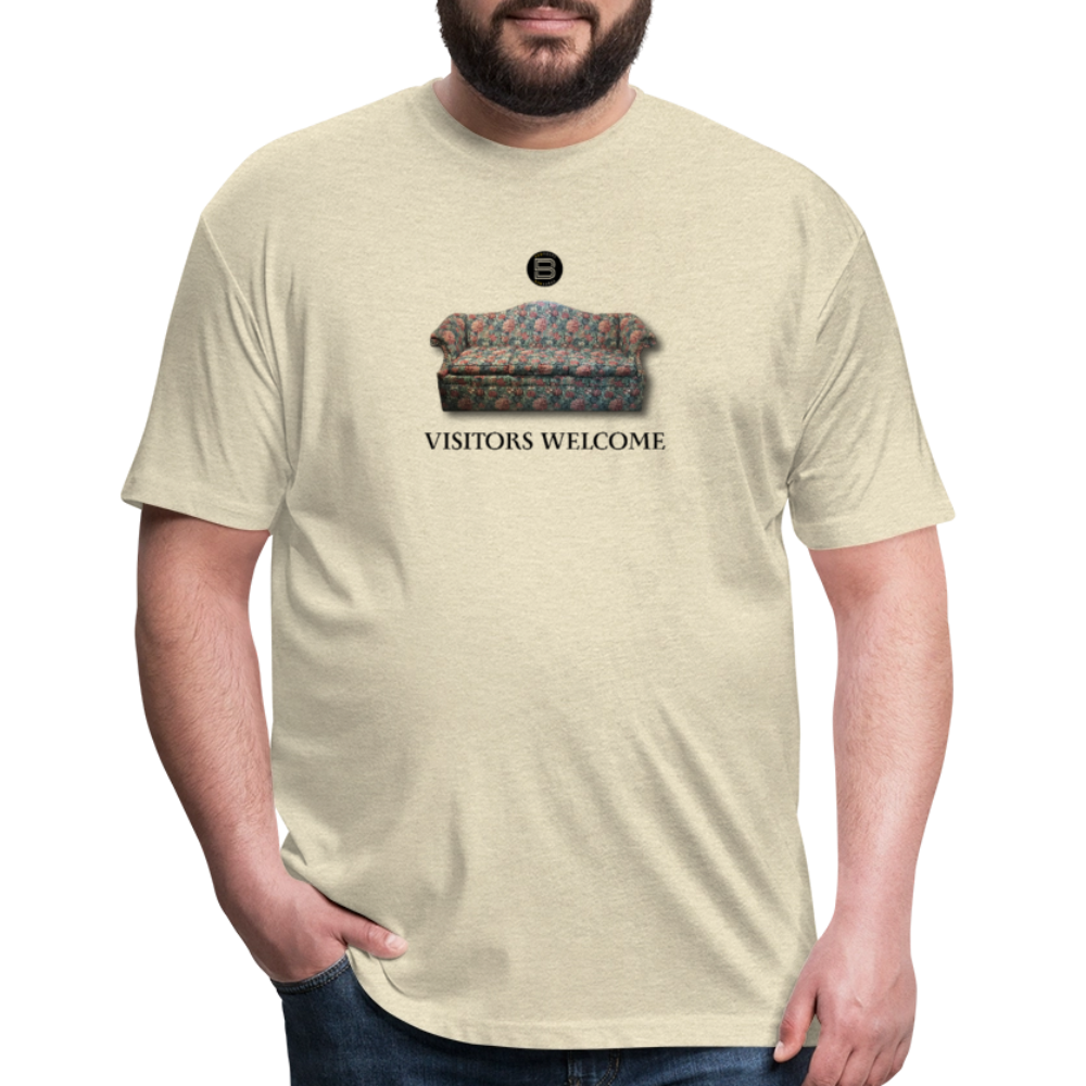 The Foyer Florals "Visitors Welcome" Tee - heather cream