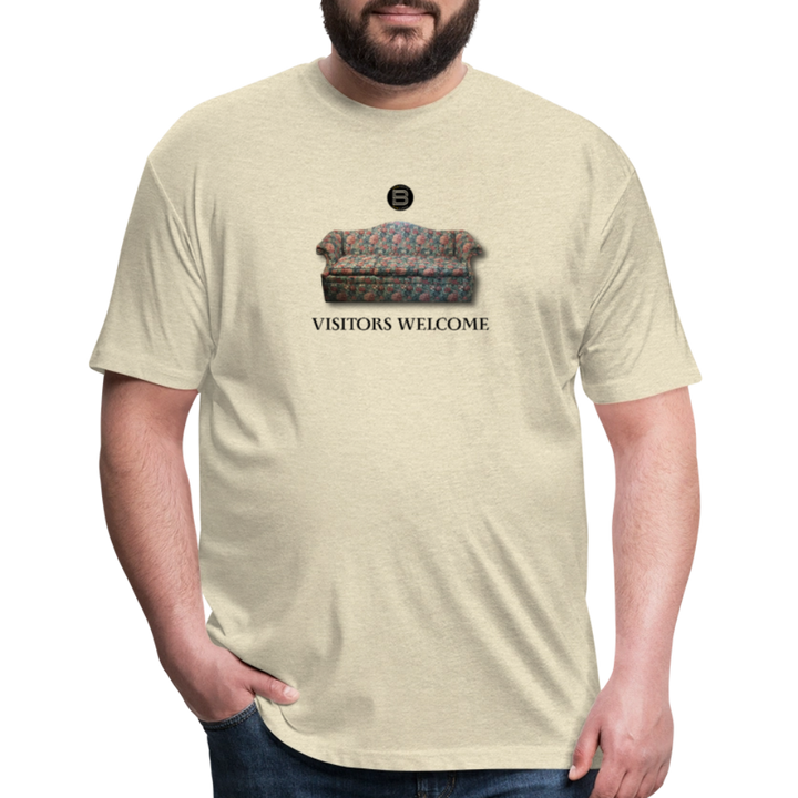 The Foyer Florals "Visitors Welcome" Tee - heather cream