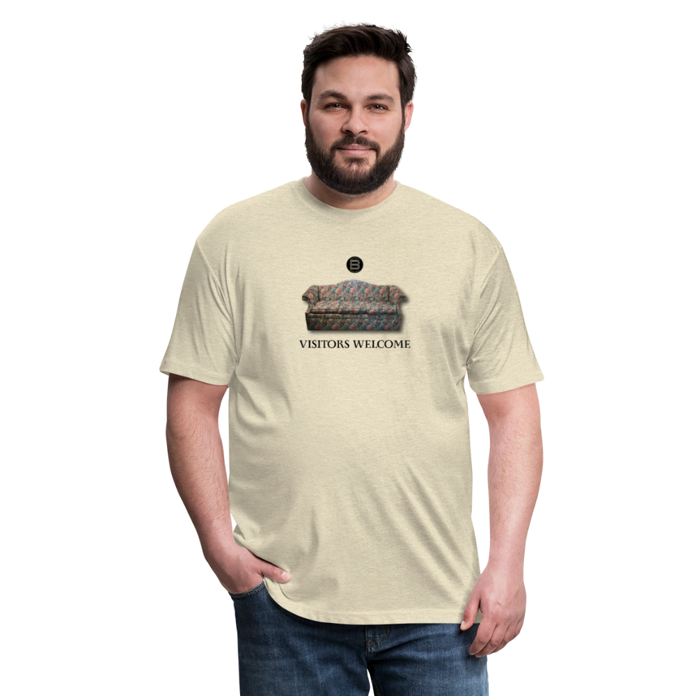 The Foyer Florals "Visitors Welcome" Tee - heather cream