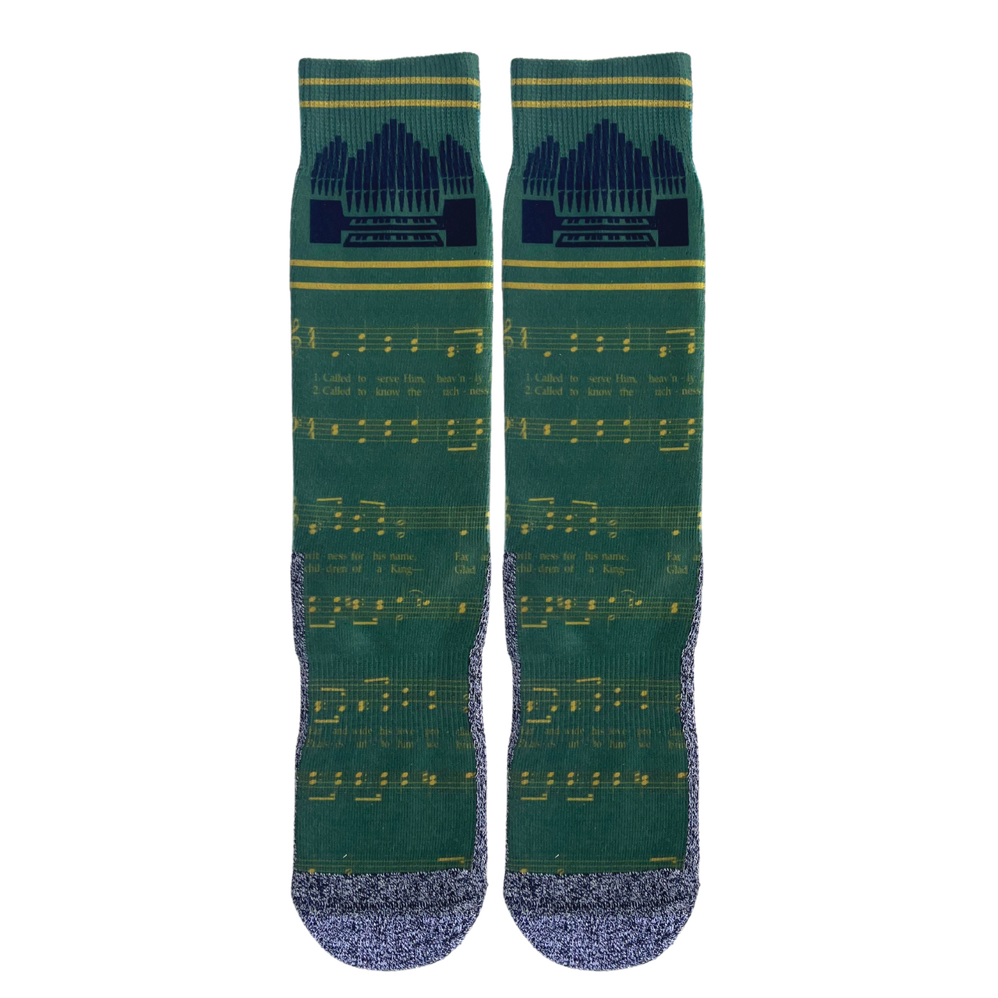 The Green Hymnbooks - Faith-Inspired Crew Socks