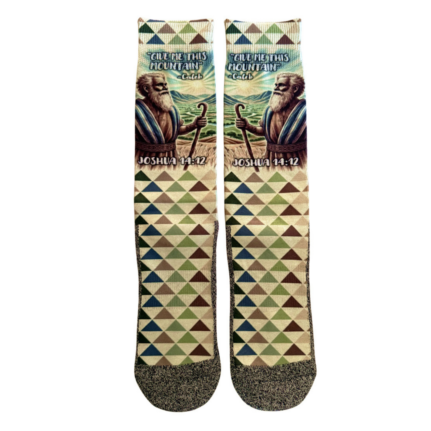 The Calebs (Give Me This Mountain) - Faith-Inspired Crew Socks