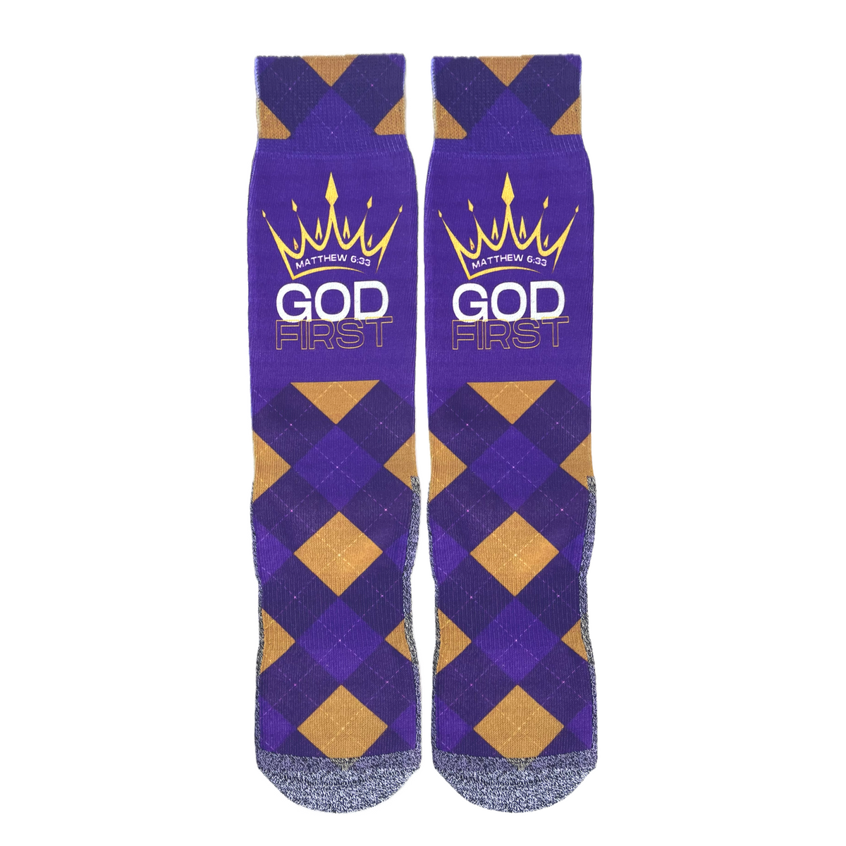 God First (Matthew 6:33) - Faith-Inspired Crew Socks