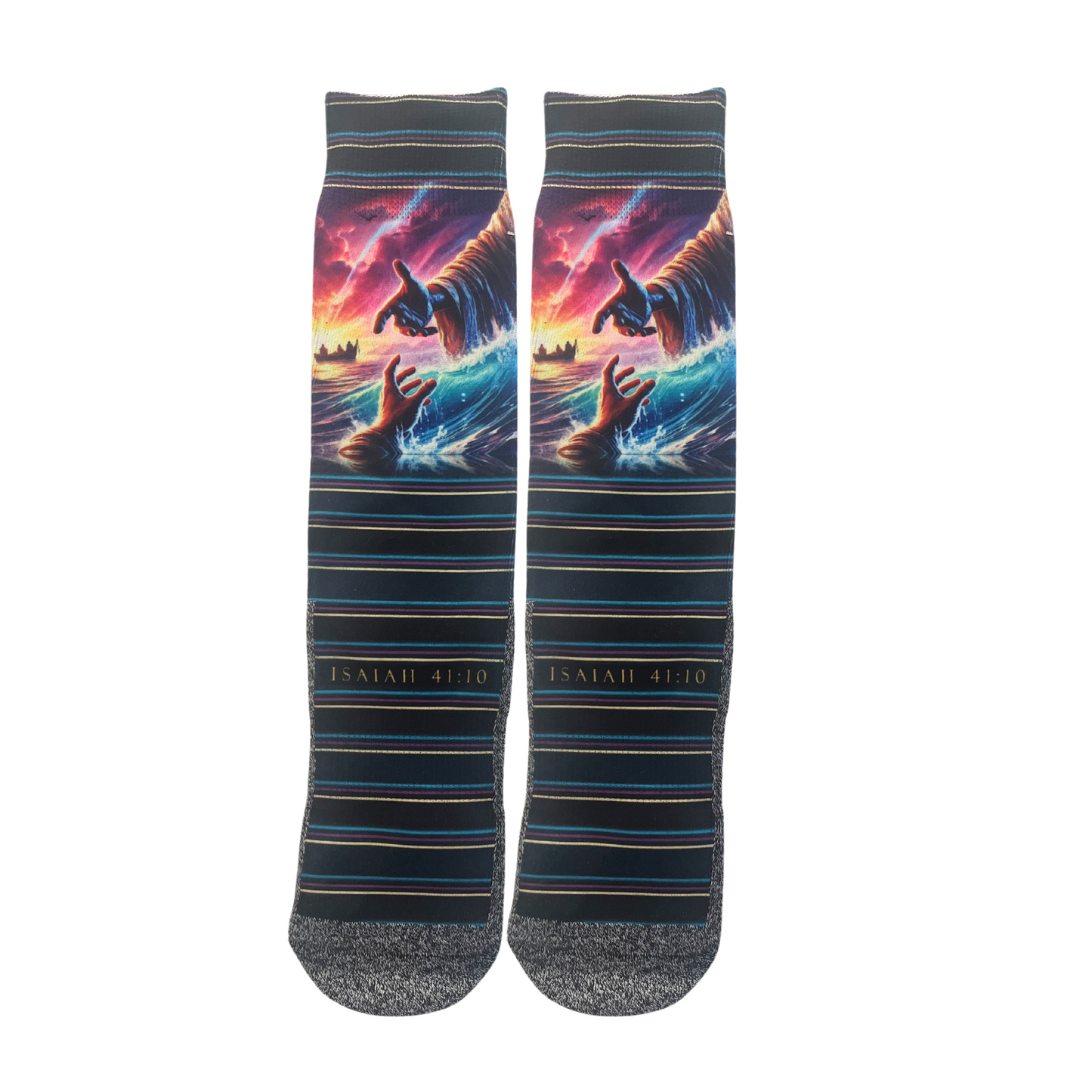 Do Not Fear (Isaiah 41:10) - Faith-Inspired Crew Socks