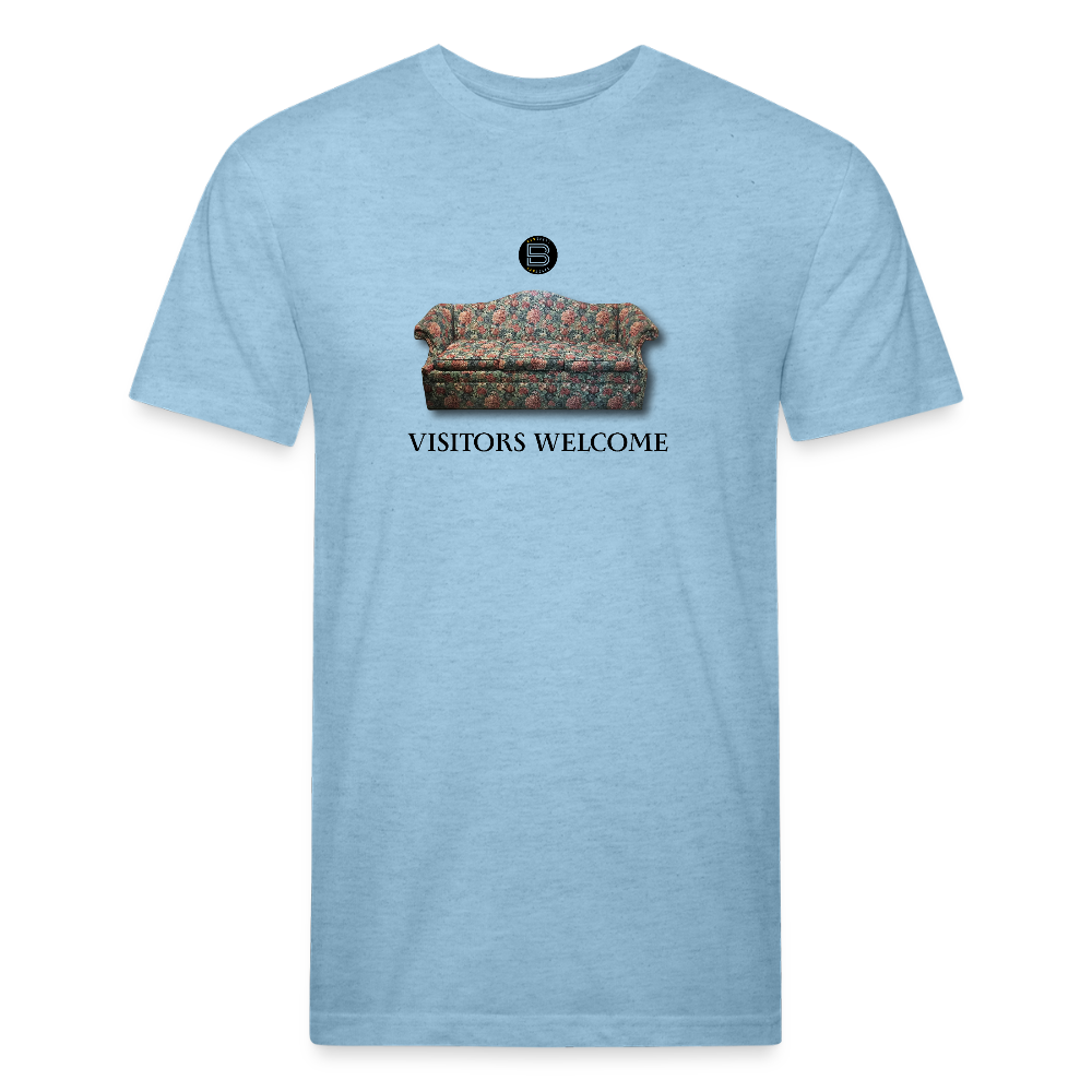 The Foyer Florals "Visitors Welcome" Tee - heather blue