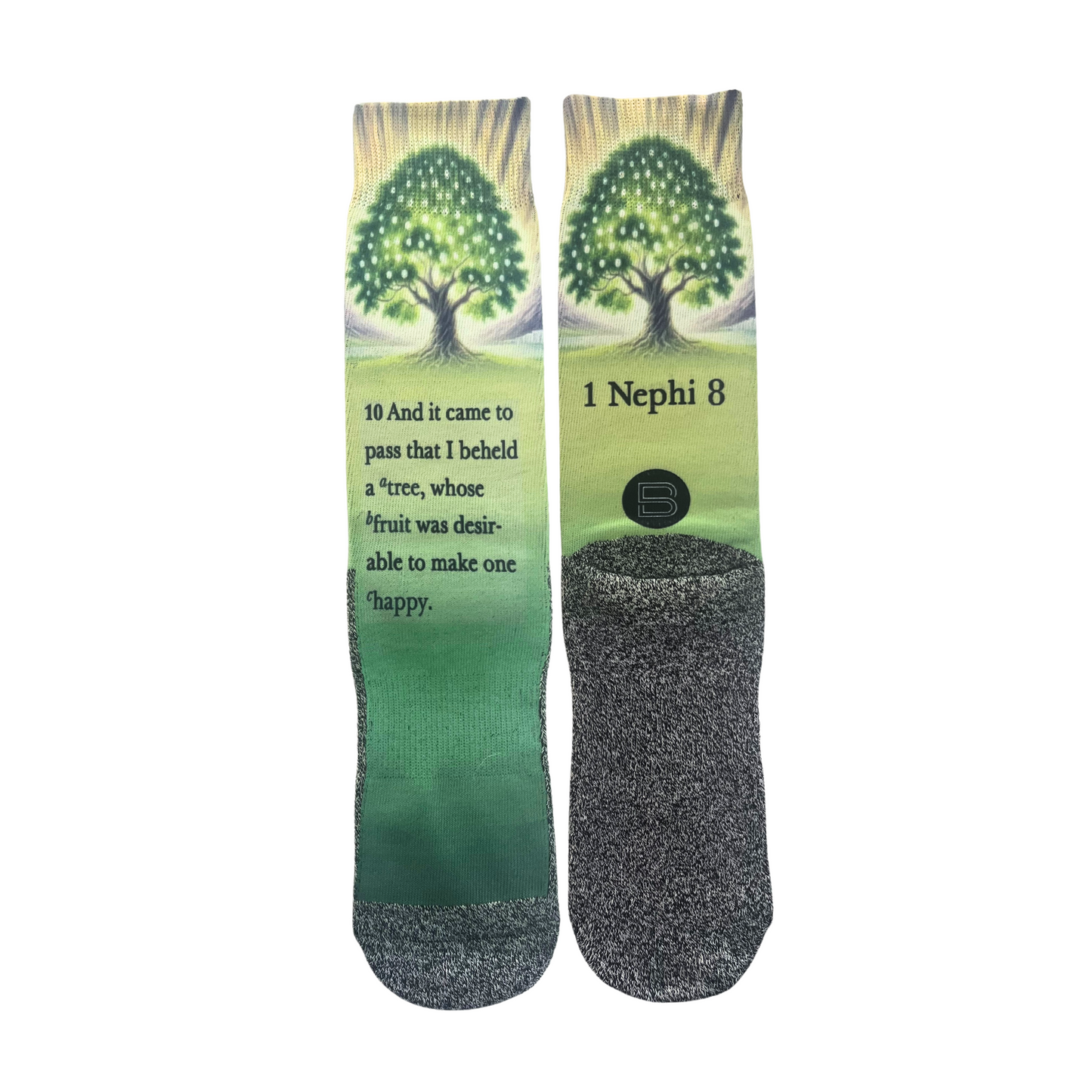 The Tree of Life (1 Nephi 8) - Faith Inspired Crew Socks