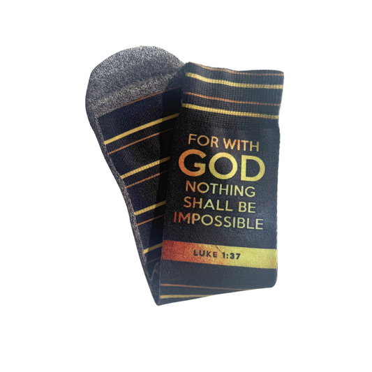 Possible with God (Luke 1:37) - Faith-Inspired Crew Socks