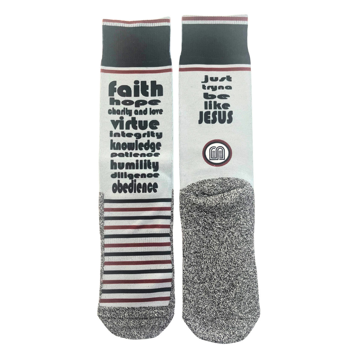 Just Tryna Be Like Jesus - Faith-Inspired Crew Socks
