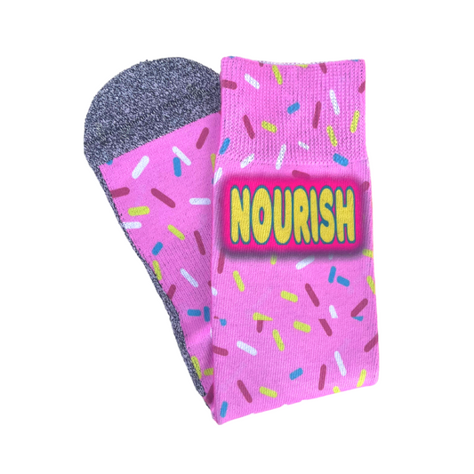 Nourish and Strengthen - Funny LDS Phrase Crew Socks