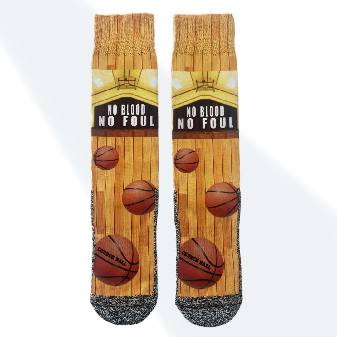 The Church Ballers - Fun Basketball-Themed Crew Socks