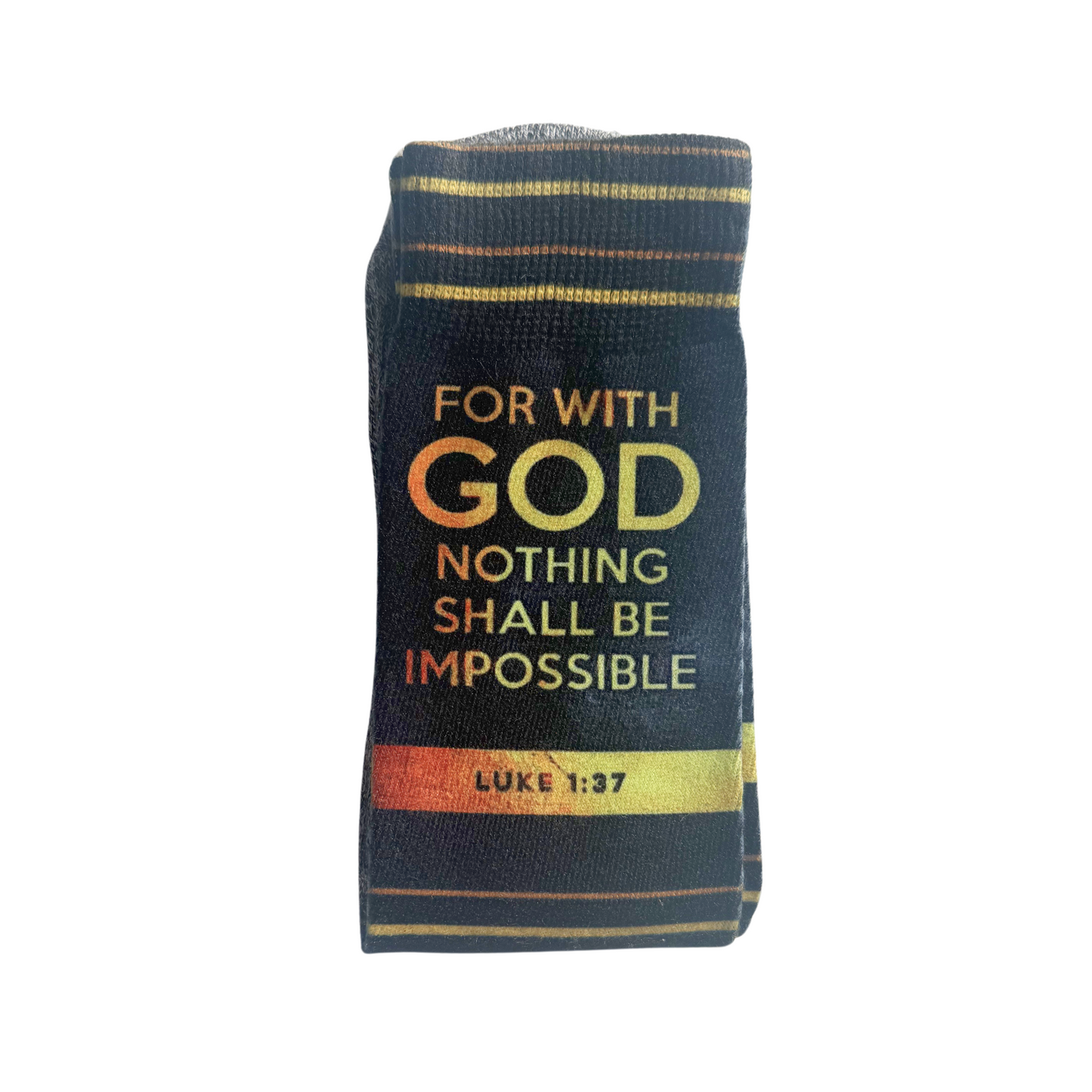 Possible with God (Luke 1:37) - Faith-Inspired Crew Socks
