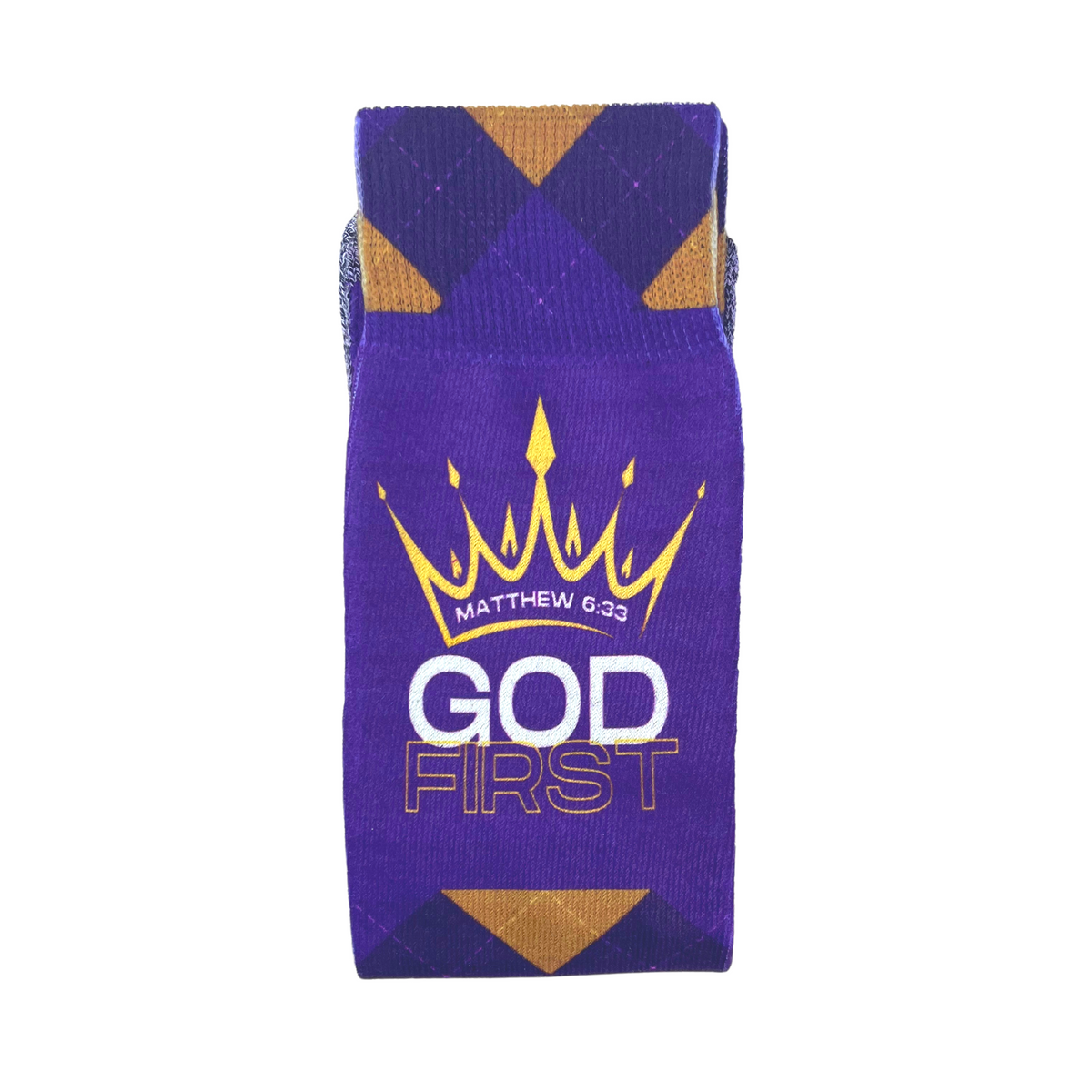 God First (Matthew 6:33) - Faith-Inspired Crew Socks