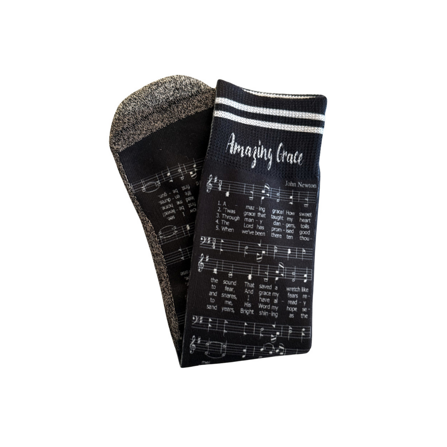 Amazing Grace Hymn - Faith Inspired Crew Socks