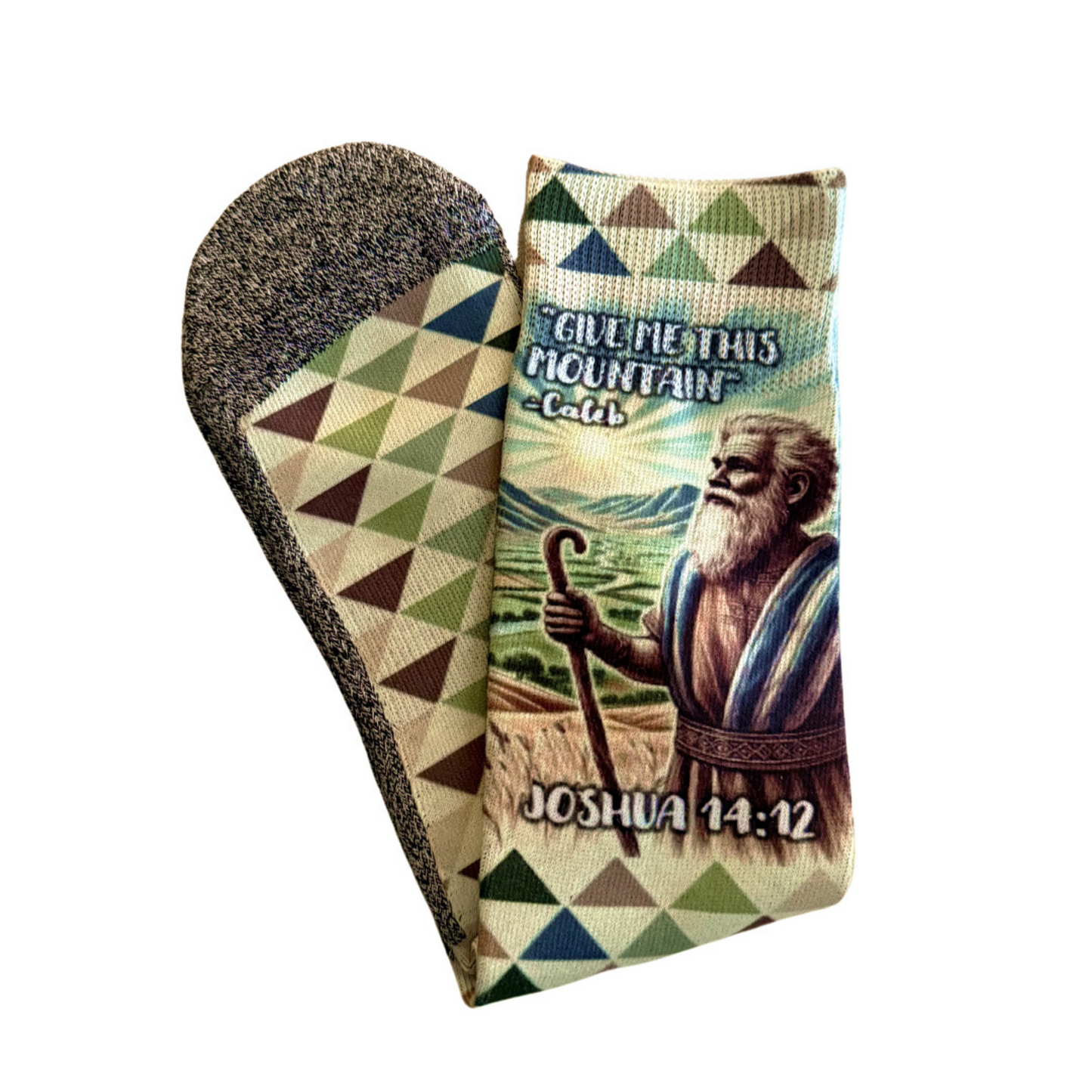The Calebs (Give Me This Mountain) - Faith-Inspired Crew Socks