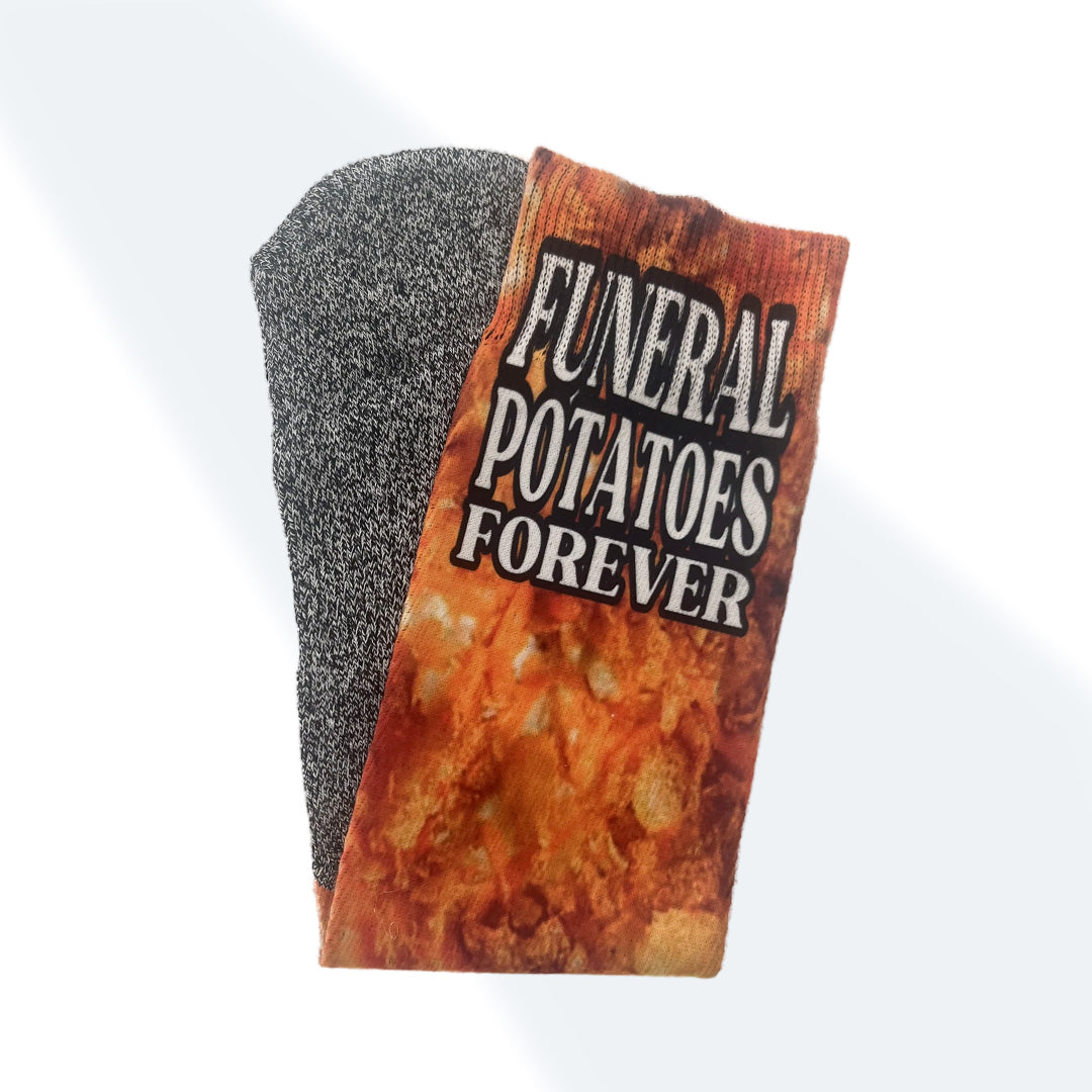 The Funeral Potatoes - Fun Food-themed Everyday Crew Socks
