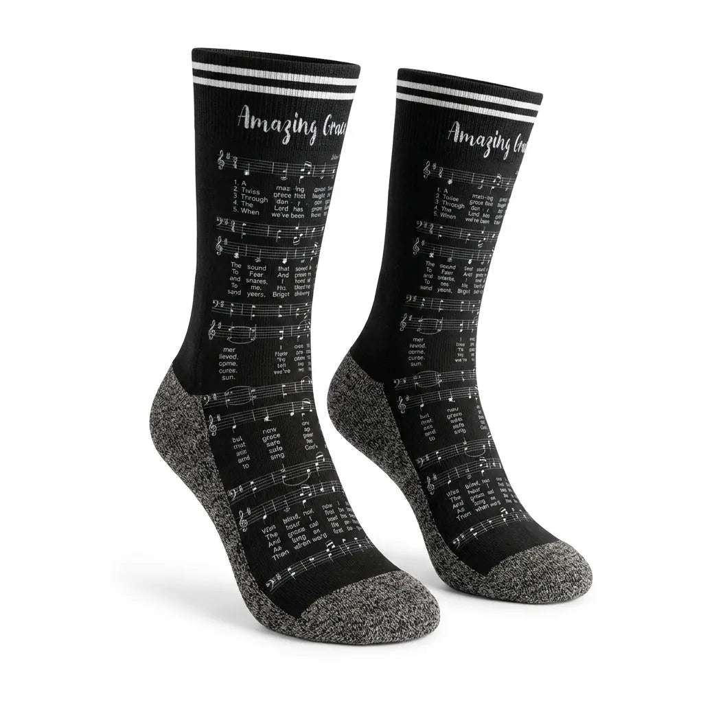 Amazing Grace Hymn - Faith Inspired Crew Socks