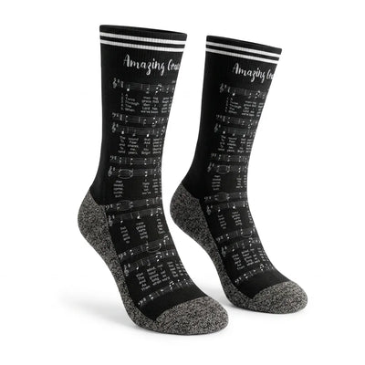 Amazing Grace Hymn scripture-themed crew socks by B.O.M.Socks, view 1 of 5