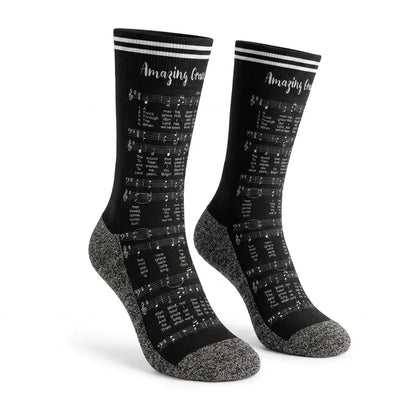Amazing Grace Hymn scripture-themed crew socks by B.O.M.Socks, view 1 of 5
