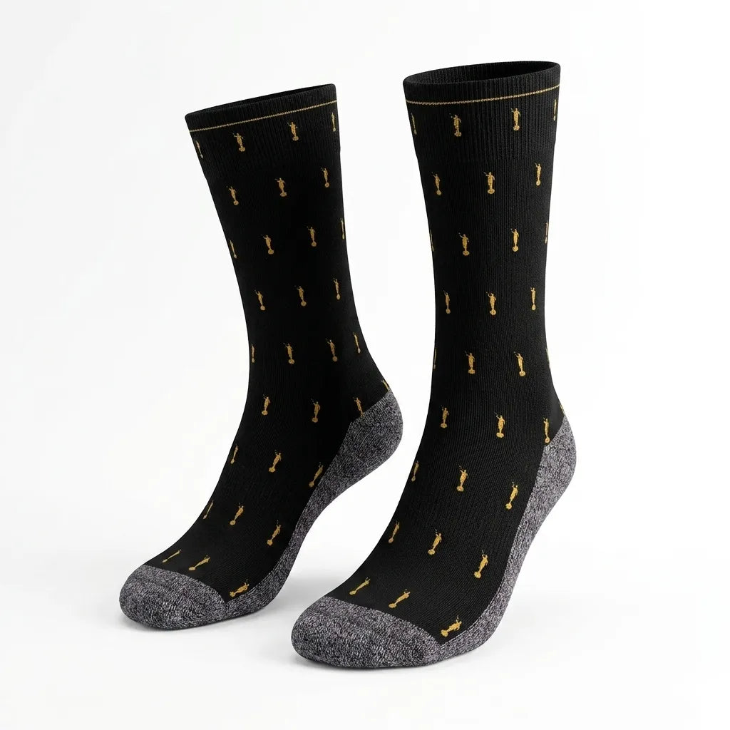 Black and Gold Angels - Faith-Inspired Crew Socks