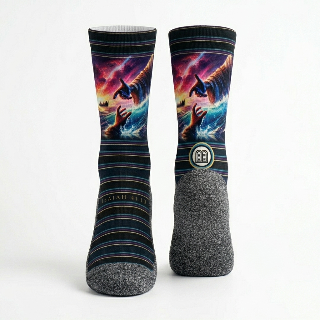 Do Not Fear (Isaiah 41:10) - Faith-Inspired Crew Socks