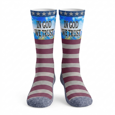 In God We Trust scripture-themed crew socks by B.O.M.Socks, view 1 of 6