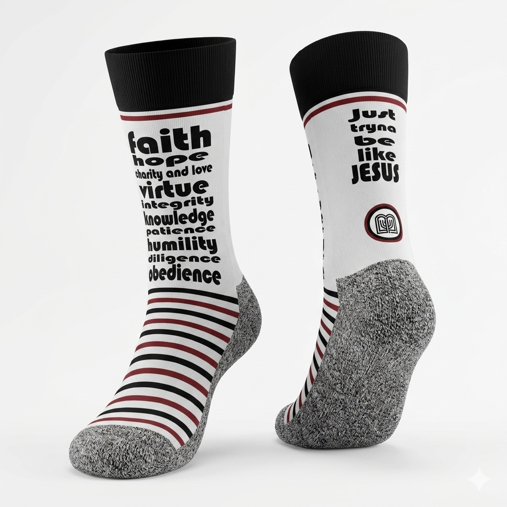 Just Tryna Be Like Jesus - Faith-Inspired Crew Socks
