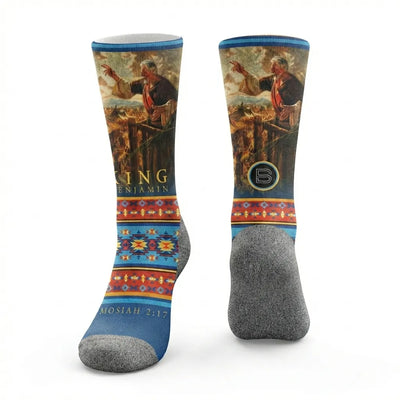 King Benjamin's Address scripture-themed crew socks by B.O.M.Socks, view 1 of 4