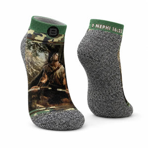 Nephi's Broken Bow - Ankle scripture-themed ankle socks by B.O.M.Socks, view 1 of 1