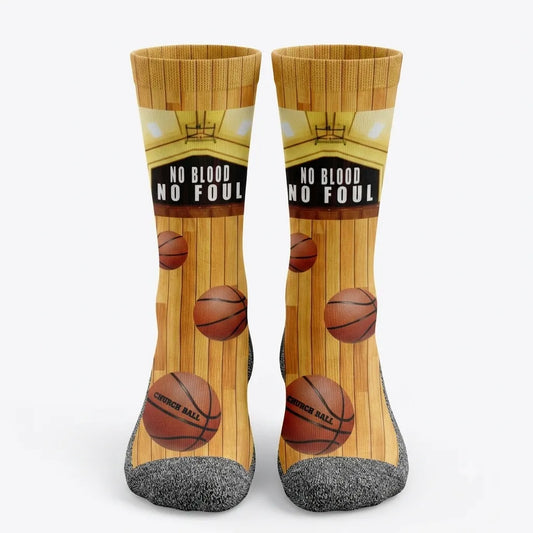The Church Ballers - Fun Basketball-Themed Crew Socks