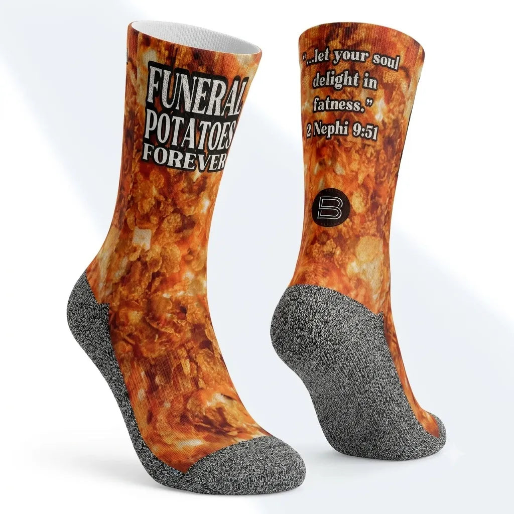 The Funeral Potatoes - Fun Food-themed Everyday Crew Socks