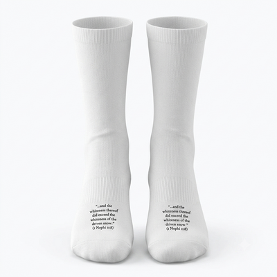 The Boring White Socks scripture-themed crew socks by B.O.M.Socks, view 1 of 6