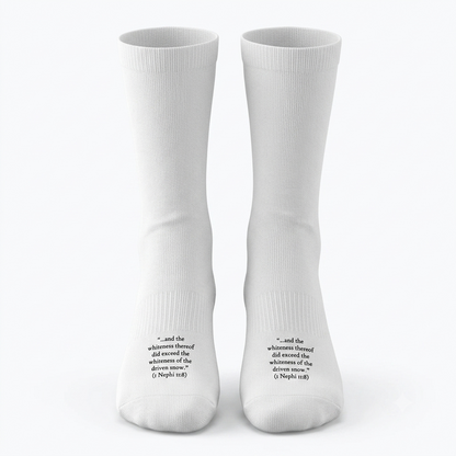 The Boring White Socks scripture-themed crew socks by B.O.M.Socks, view 1 of 6