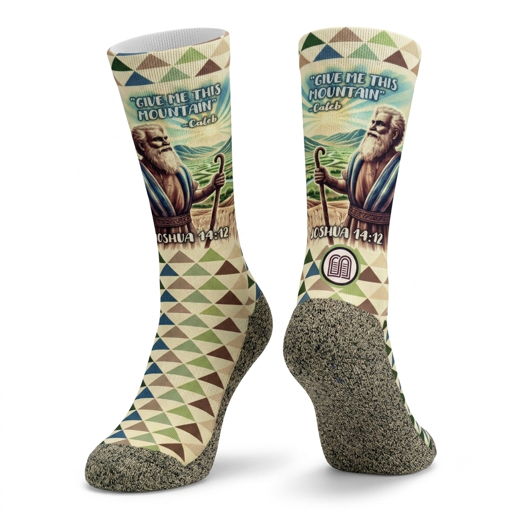 The Calebs (Give Me This Mountain) - Faith-Inspired Crew Socks
