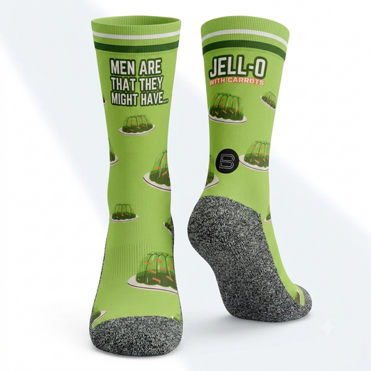 The Green Jellos - Fun Food-themed Everyday Crew Socks