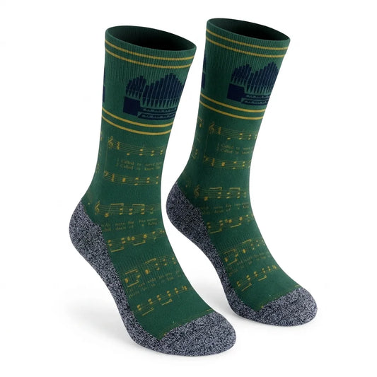 The Green Hymnbooks - Faith-Inspired Crew Socks