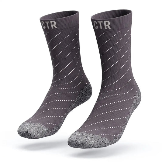 The Classic Grey CTRs scripture-themed crew socks by B.O.M.Socks, view 1 of 4