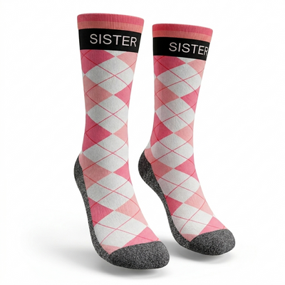 The Sisters scripture-themed crew socks by B.O.M.Socks, view 1 of 5