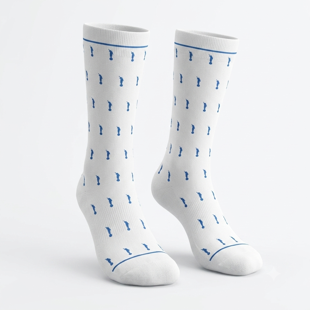 White and Blue Angels - Gospel themed Everyday Crew Socks