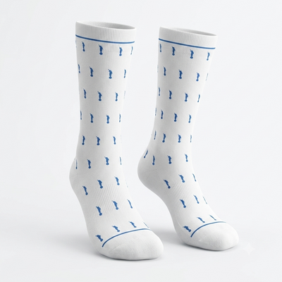 White and Blue Angels scripture-themed crew socks by B.O.M.Socks, view 1 of 4