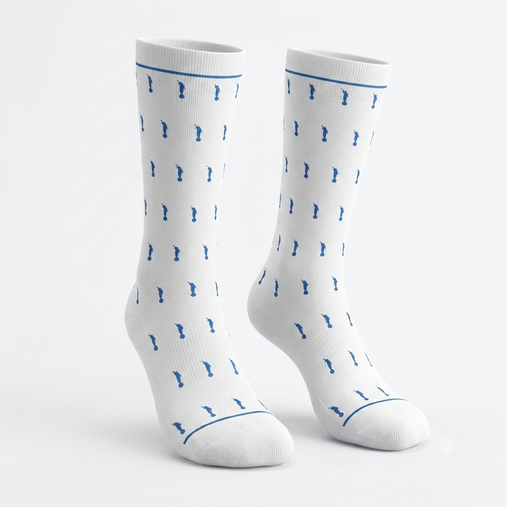 White and Blue Angels - Gospel themed Everyday Crew Socks