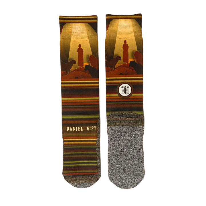 Daniel and the Lions' Den LDS Bible Scripture themed Socks by BOMSocks