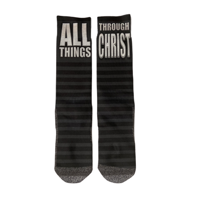 Philippians 4:13 LDS Scripture Bible Themed Socks by BOMSocks